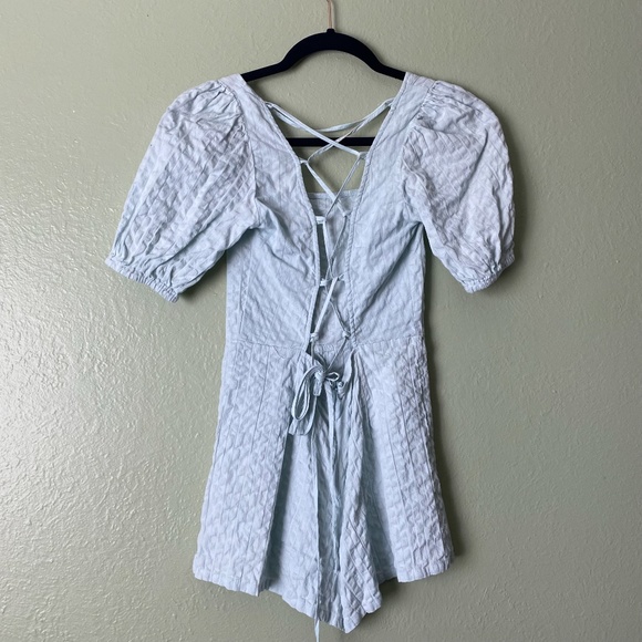 ASOS Turquoise Strappy Back Short Romper - Picture 2 of 6